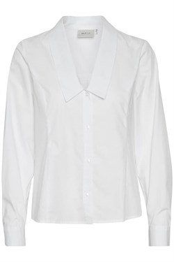 Gestuz Bluse - JilanGZ V-collar Shirt, Bright White